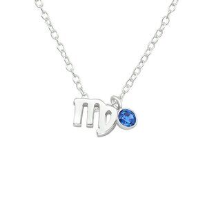 Sterling Silver Sapphire Virgo Necklace